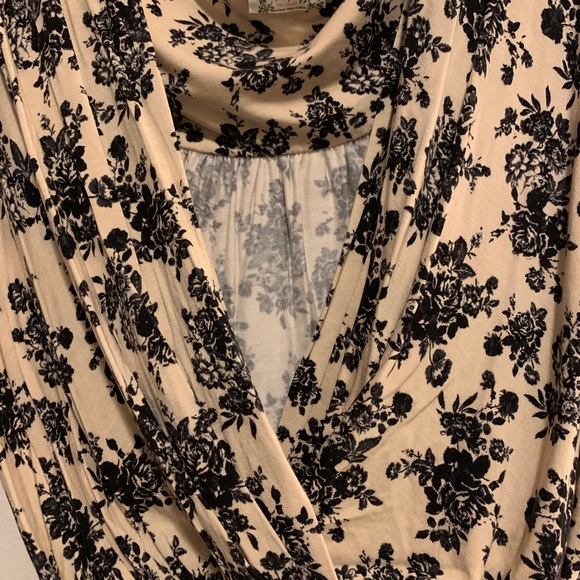 Free People Printed Turnt Bodysuit in Cream - Picture 3 of 7